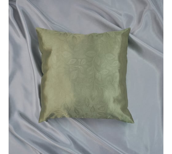 Изображение товара Чехол для подушки witerra блэкаут листья, 40x40, на молнии, зеленое яблоко 100326