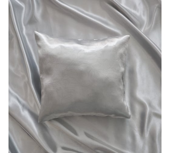 Изображение товара Чехол для подушки witerra блэкаут листья, 40x40, на молнии, серебро 100330