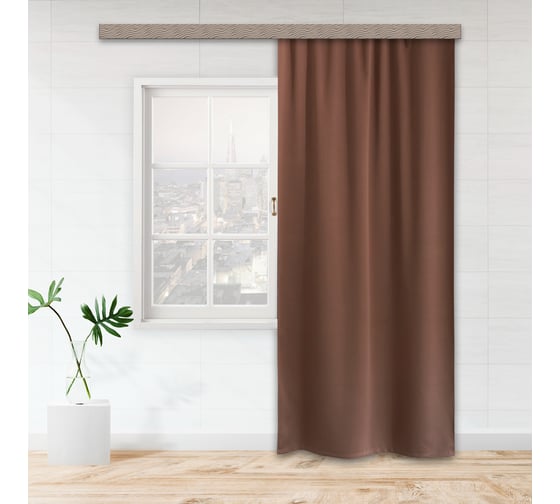 Изображение товара Портьерная штора witerra матовый блэкаут, коричневый, 190x275, 1 шт 100557