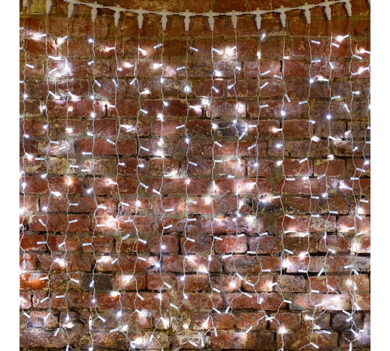 Изображение товара Гирлянда Neon-Night Занавес 2x1,5 м, 192 LED белый, прозрачный ПВХ, IP65, с эффектом мерцания 235-315-6