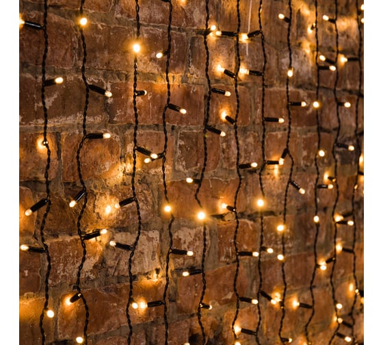 Изображение товара Светодиодная гирлянда дождь занавес Neon-Night 2x6 м, черная, диоды теплый белый 235-376