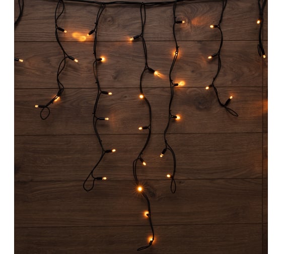 Изображение товара Светодиодная гирлянда бахрома Neon-Night Айсикл 3,2x0,9м мерцание, каучук, теплый белый 255-336