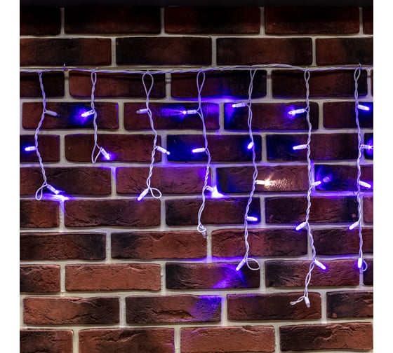 Изображение товара Светодиодная гирлянда бахрома Neon-Night Айсикл 4,0x0,6 м мерцание, белый каучук, диоды синие 255-353