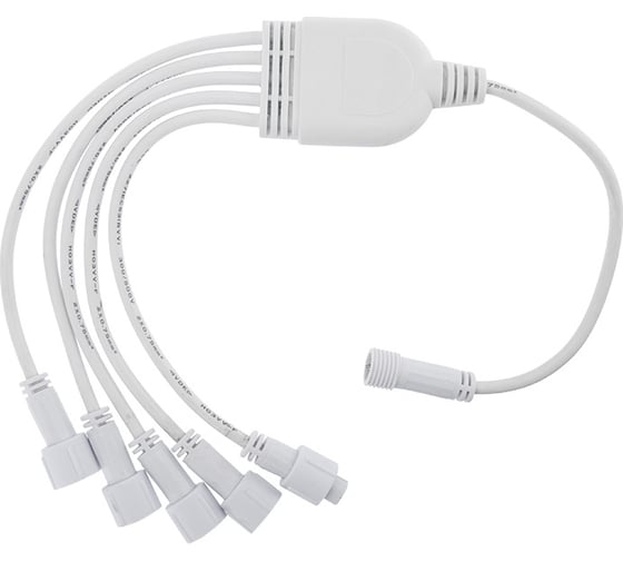 Изображение товара Разветвитель Neon-Night для уличных гирлянд professional 1 вход 5 выходов белый пвх 315-434