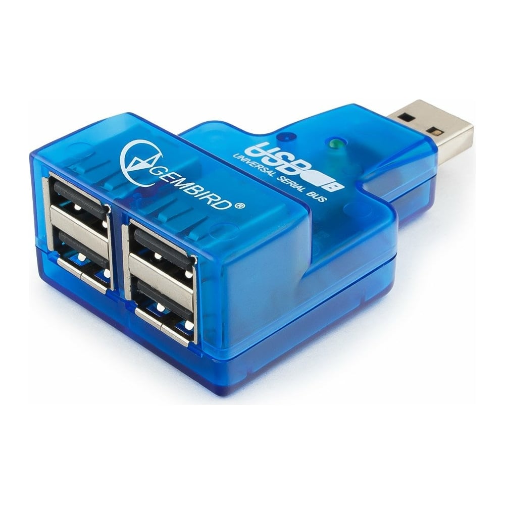 Изображение товара Концентратор USB 2.0 Gembird, 4 порта, мини, для ноутбука, синий