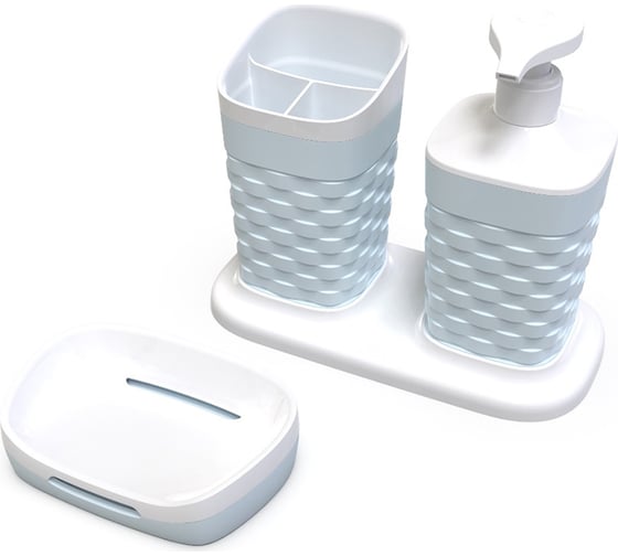 Изображение товара Набор для ванной комнаты ПОЛИМЕРБЫТ REEF на подставке 4 предмета 438353100