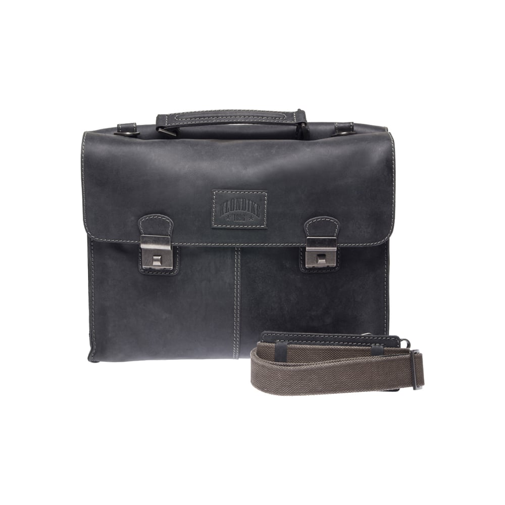 Изображение товара Портфель Klondike Native из натуральной кожи черного цвета 40х11х31 см