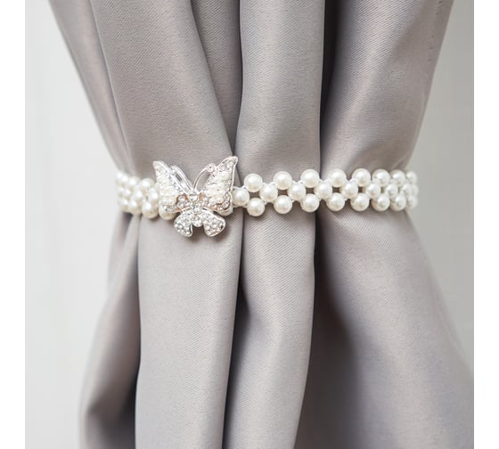 Изображение товара Подхват для штор witerra брошь с жемчугом, бабочка, 1 шт. 108480