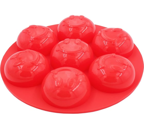 Изображение товара Силиконовая форма для выпечки Кошкин Дом Смайл, 7 ячеек, 13.5x2 см 50-11-016