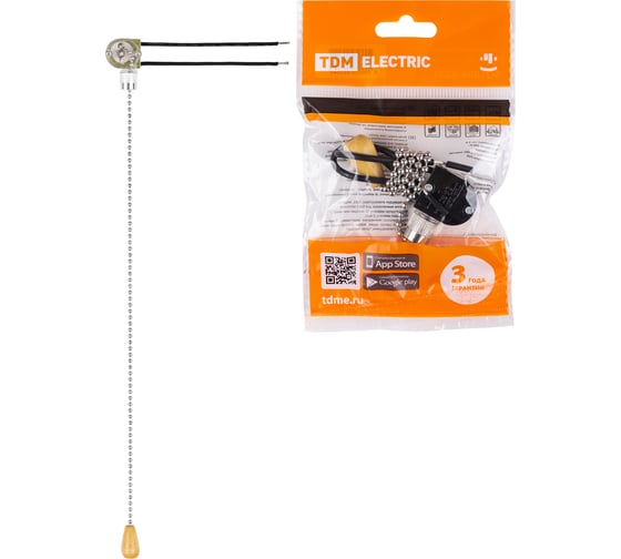 Изображение товара Сонетка-выключатель для бра с цепочкой TDM 3А, 250В, металлик SQ1806-0225