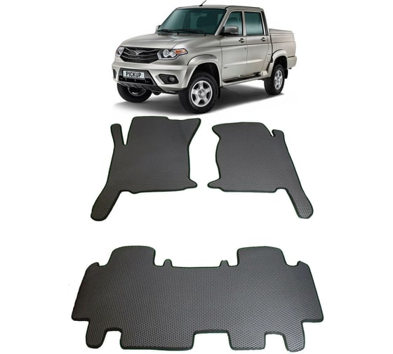 Изображение товара Ковры в салон автомобиля Eva Smart uaz pickup 2014 - эва сота бежевые c бежевой окантовкой 2466-A1A1-S
