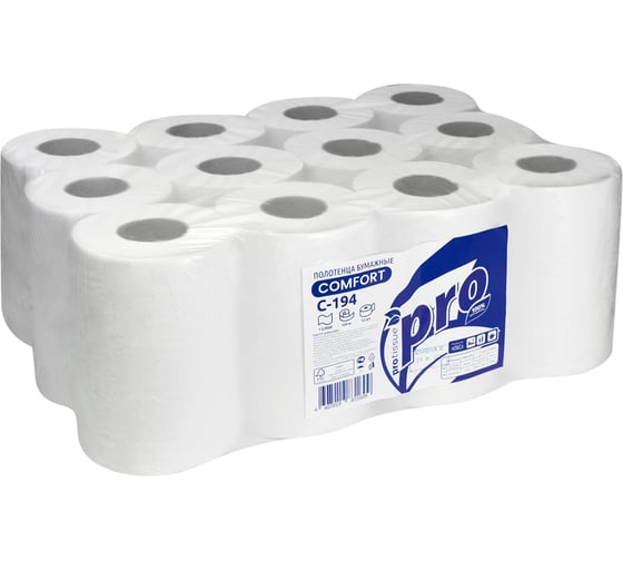 Изображение товара Полотенце бумажное МЯГКИЙ ЗНАК 1-сл 120 м в рулоне 12 шт с центр вытяжением н200хd135 мм белое Г-С194н