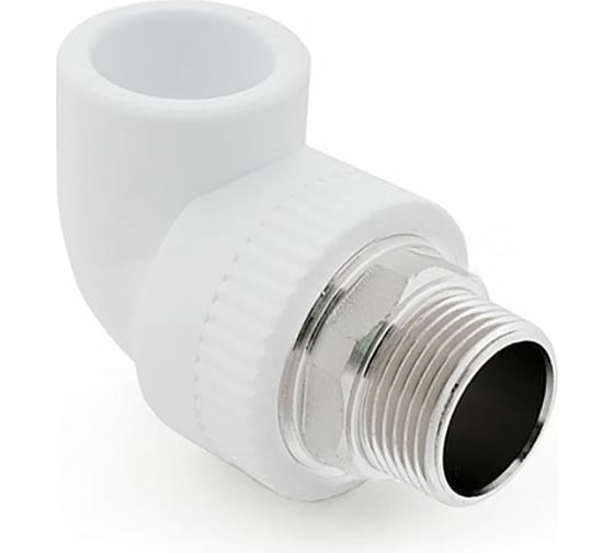 Изображение товара Угольник RTP комбинированный под ключ PPR наружная резьба 40x1 1/4 белый 31115