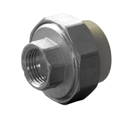 Изображение товара Разъемная муфта Политэк с внутр.рез. 20x1/2 PPRC, серый 9801002012с