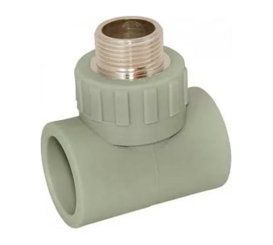 Изображение товара Комбинированный тройник ПОЛИТЭК 25x1/2 с наружной резьбой PPRC серый 9510002512С