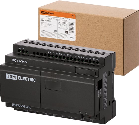 Изображение товара Модуль расширения TDM ELECTRIC МР024DC для ПЛК12D024 (24В DC, 14 входов/8 выходов) SQ0750-0005
