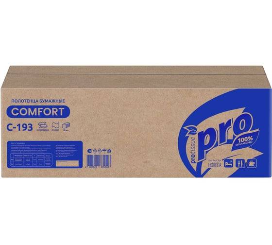 Изображение товара Полотенце бумажное листовое 1-сл 250 листов, v-сложение Protissue С-193