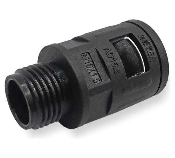 Изображение товара Муфта для гофрированных труб WEYER WQG-M16B/AD15.8 - коннектор прямой, нар. M16x1.5 WE0203600