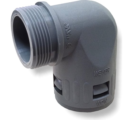 Изображение товара Муфта для гофрированных труб WEYER WQW-M32G/AD28.5 - коннектор угловой, нар. M32x1.5 WE1701000
