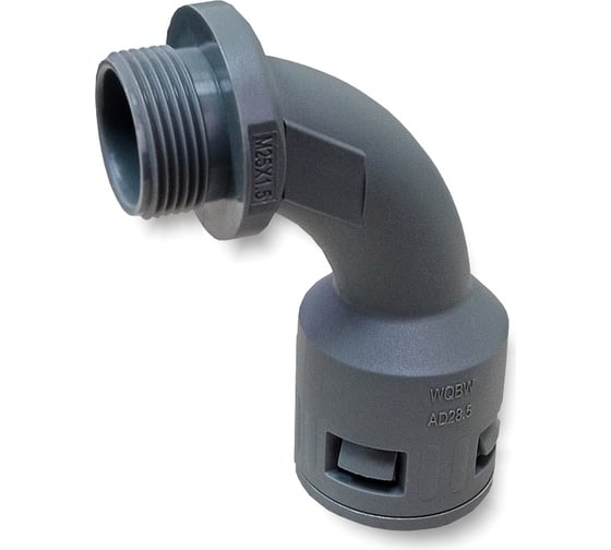 Изображение товара Муфта для гофрированных труб WEYER WQBW-M25G/AD28.5 - коннектор поворотный, нар. M25x1.5 WE1900700