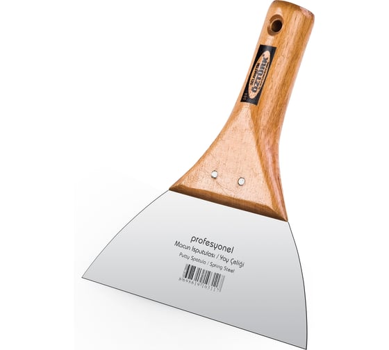 Изображение товара Шпатель из пружинной стали SGS 0,7мм с деревянной рукояткой (бук) 100 мм 373SGS