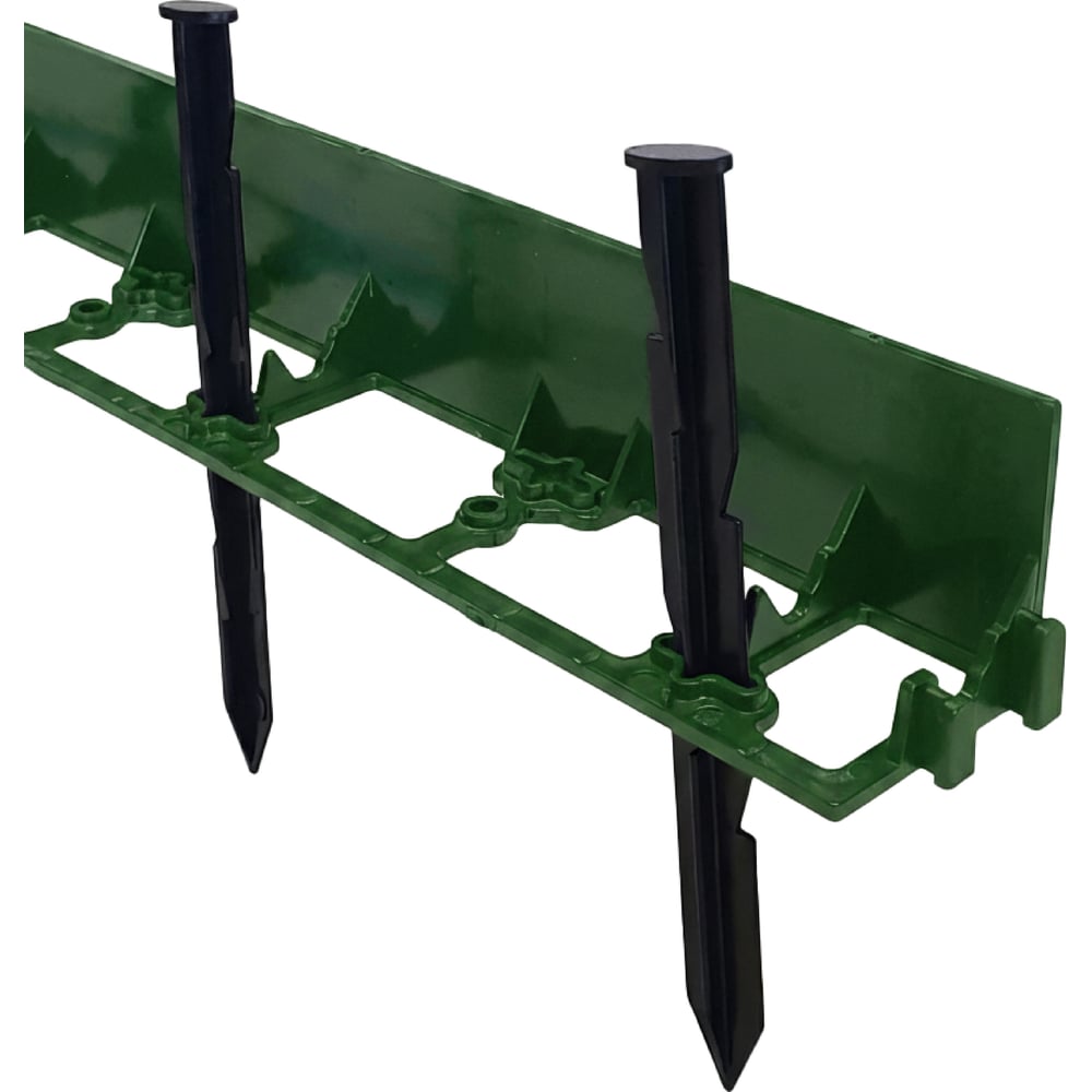 Изображение товара Садовый бордюр ГеоПластБорд h 4.5 см 8 метров + 24 колышка h 24 см цвет зелёный GPB45.08.24.Gr