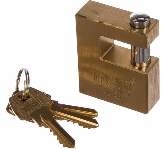 Изображение товара П-образный латунный замок MSM 50 мм, WB1-50 блистер