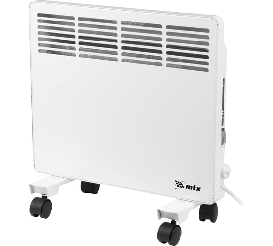 Изображение товара Электрический конвектор MTX км-1000.1, 230в, 1 квт, x-образный нагреватель, колеса, термостат 98124