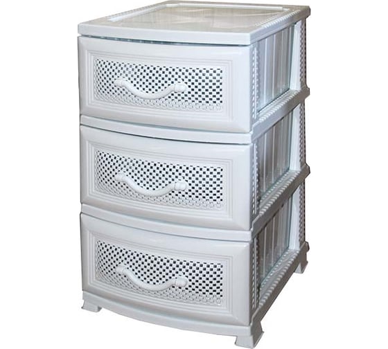 Изображение товара Трехъярусный комод Росспласт ДЕЛЬФИН белый ВxШxГ 750x380x470 526267