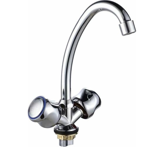 Изображение товара Смеситель для кухонной мойки Rainsberg двухвентильный, хром, крепление на гайке R6413F