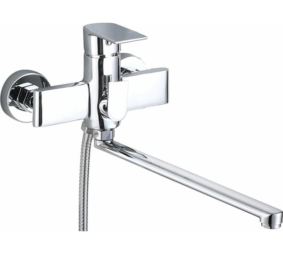 Изображение товара Смеситель для ванны MYNAH с длинным изливом 350 мм, однорычажный, глянцевый хром, латунь M22112