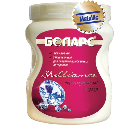 Изображение товара Краска БОЛАРС Vavilon - Brilliance металлик серебро, 5 кг 00000005385