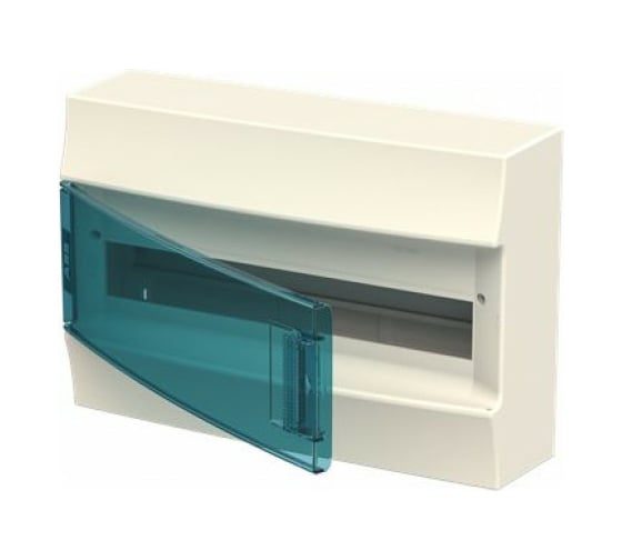 Изображение товара Настенный бокс ABB mistral41 18 модулей, зеленая прозрачная дверь, с клеммами 1SPE007717F0821