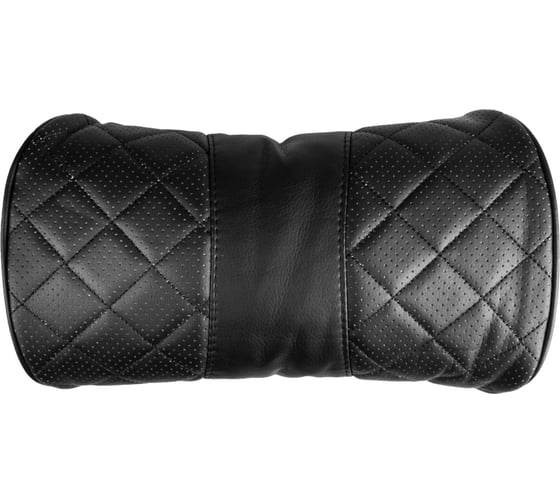Изображение товара Подушка на подголовник SKYWAY кожа иск., перф., черная, строчка черная S08001009