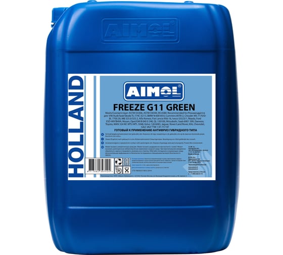 Изображение товара Антифриз AIMOL Freeze G11, Green, 10 кг RU 8717662394904