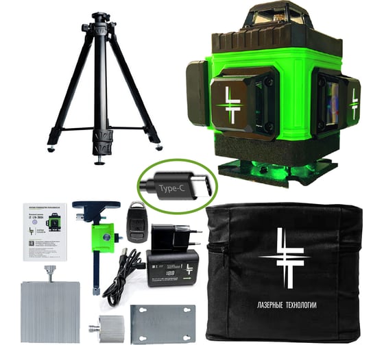 Изображение товара Профессиональный лазерный уровень LT L16-360А + тренога 1.5м усиленная L16-360A/1.5м-УС