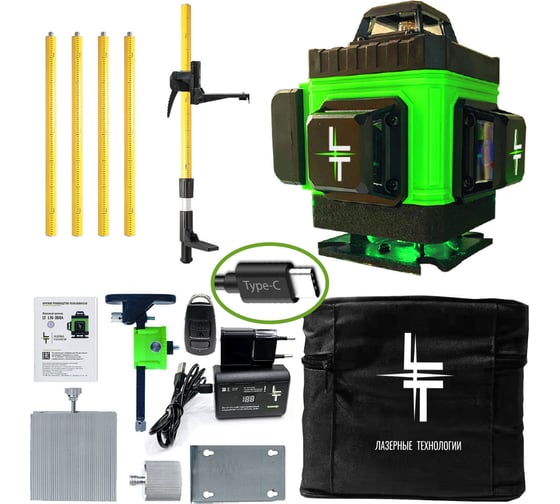 Изображение товара Профессиональный лазерный уровень LT L16-360А + штанга распорная 3.6м L16-360A/3.6м