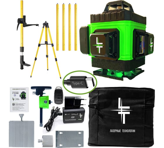 Изображение товара Профессиональный лазерный уровень LT L16-360А + штатив 3.6м + тренога 1.6м L16-360A/3.6м/1.6м