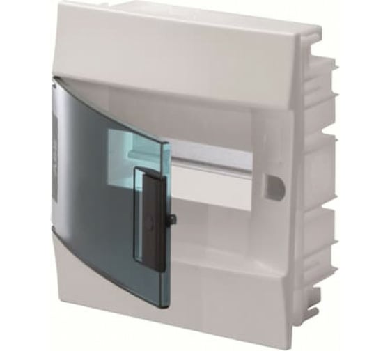 Изображение товара Бокс в нишу ABB mistral41 8 модулей, зеленая прозрачная дверь, c клеммами 1SLM004101A1202