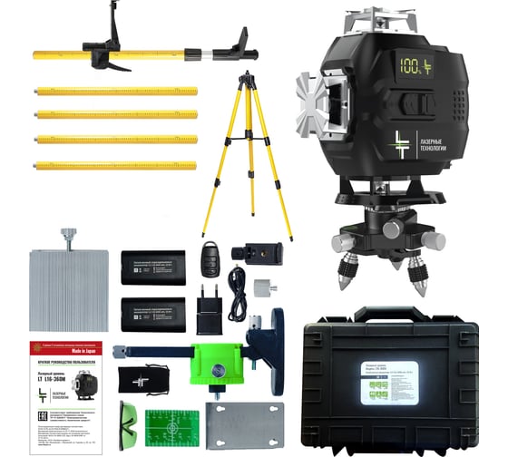 Изображение товара Профессиональный лазерный уровень LT L16-360М + штатив 3.6м + тренога 1.6м L16-360M/3.6м/1.6м