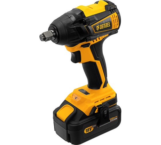 Изображение товара Ударный аккумуляторный бесщеточный гайковерт Denzel ciw-ib-300, li-ion, 18в, 300нм 26501