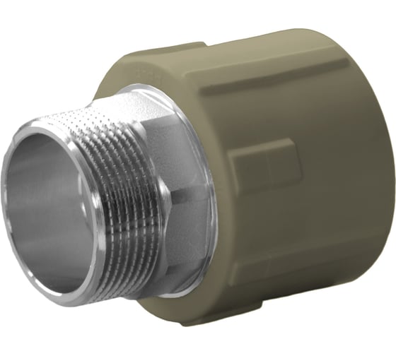 Изображение товара Комбинированная муфта ПОЛИТЭК 40x1 1/4 с нар. р. (под ключ) PPRC, серый 9000040114С