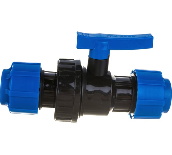 Изображение товара Шаровой компрессионный кран ПОЛИТЭК разъемный d 25 ТПК-АКВА, 555220025