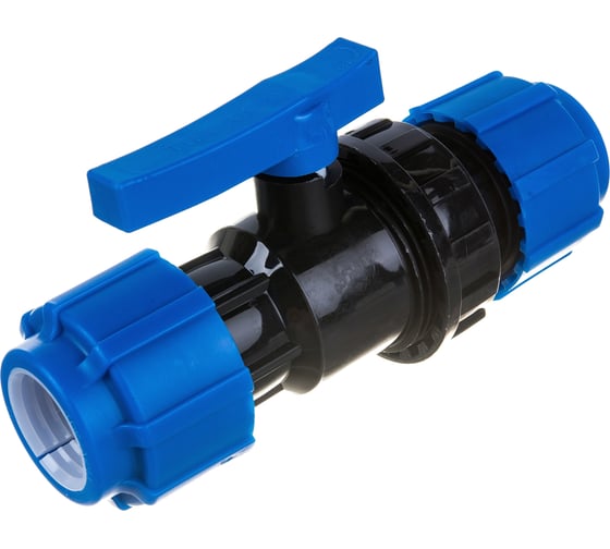 Изображение товара Шаровой компрессионный кран ПОЛИТЭК разъемный d 32 ТПК-АКВА, 555220032