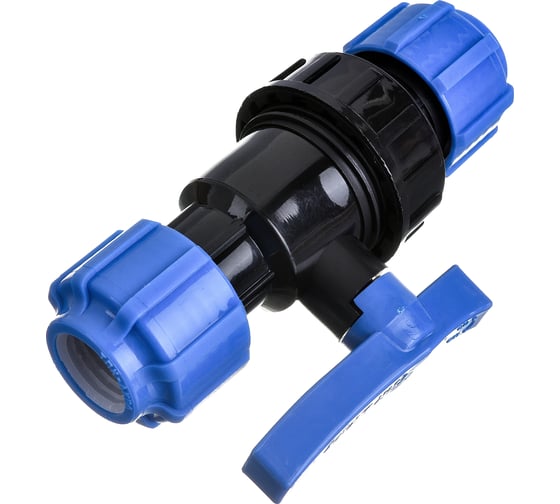 Изображение товара Шаровой компрессионный кран ПОЛИТЭК разъемный d 20 ТПК-АКВА, 555220020