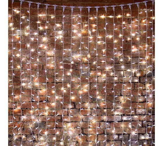 Изображение товара Гирлянда Neon-Night Занавес 2x3 м, 448 LED белый, прозрачный ПВХ, IP65, с эффектом мерцания, без блока питания 235-135-6