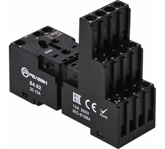 Изображение товара Розетка для реле RP4.32 и модуля PM8 РЕЛЕОН 12А, S402