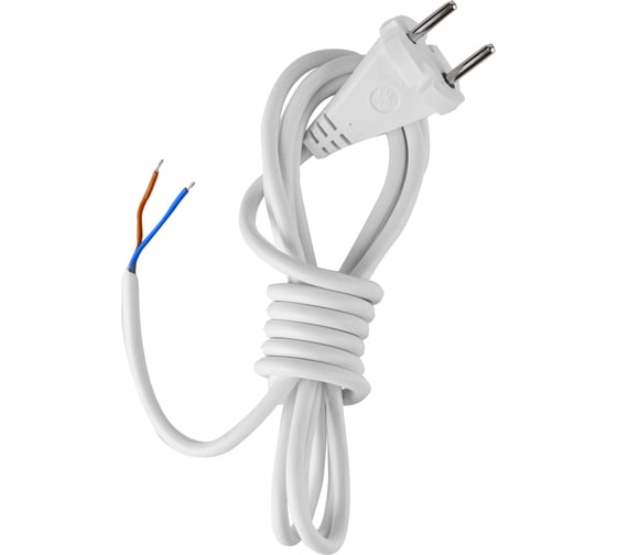 Изображение товара Сетевой шнур СПб УПП-5 с вилкой ПВС 2x0,75-26 белый 3,0 м 99927936