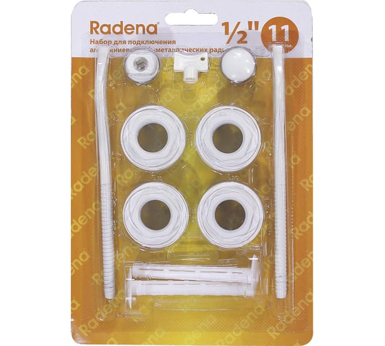 Изображение товара Монтажный комплект для радиатора Radena 1/2, 11 предметов, 2 кронштейна 011090221