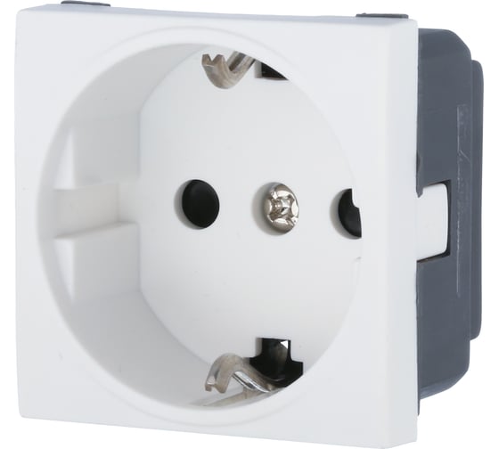Изображение товара Розетка LK Studio с заземляющим контактом, со шторками, белый LK45 851404-1